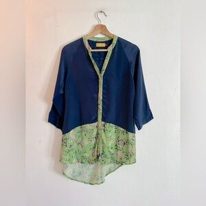 BENARES High Low Contrasting Tunic Top